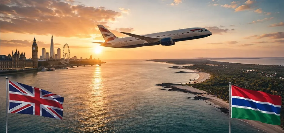 Average UK to Gambia Flight Time