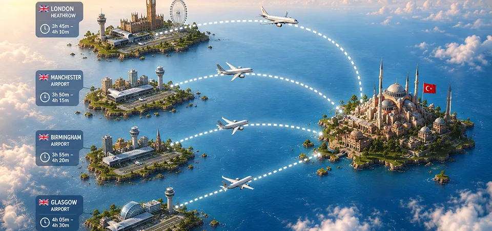 Flight Duration by UK Departure Airport