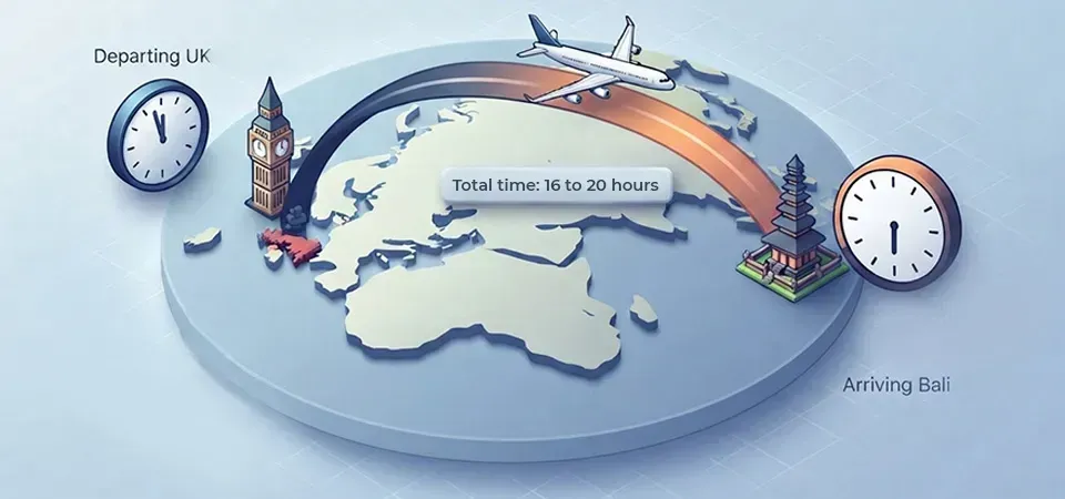 Average Flight Time from the UK to Bali