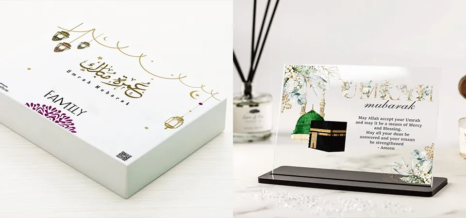 Customised Umrah Mubarak Gifts